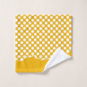 Gescheurde gele strepen Floral Polka Dot Initialen Bad Handdoek (Wasdoekje)