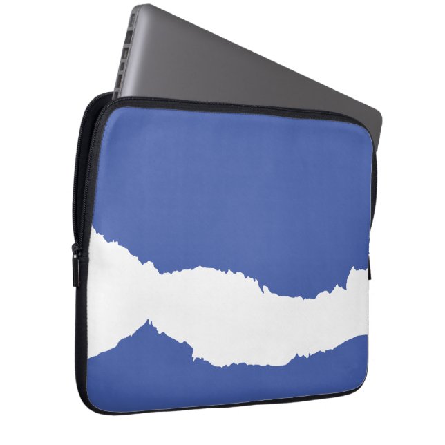 Gescheurde golf medium blauw laptop sleeve (Voorkant Rechts)