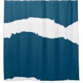 Gescheurde golf Oceaanblauw Douchegordijn (Voorkant)