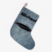 Gescheurde Jeans - Gepersonaliseerd Kleine Kerstsok (Voorkant (Hangend))