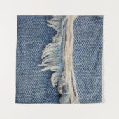 Gescheurde jeans textuur achtergrond. wandkleed (Voorkant (horizontaal))