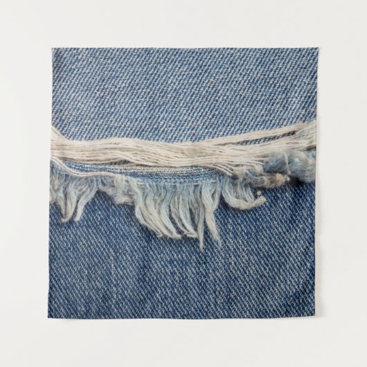 Gescheurde jeans textuur achtergrond. wandkleed (Voorkant)