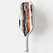 Gescheurde monochrome rand met gloeiende banden, m pickleball paddle (Links)