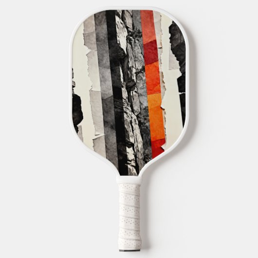 Gescheurde monochrome rand met gloeiende banden, m pickleball paddle (Voorkant)