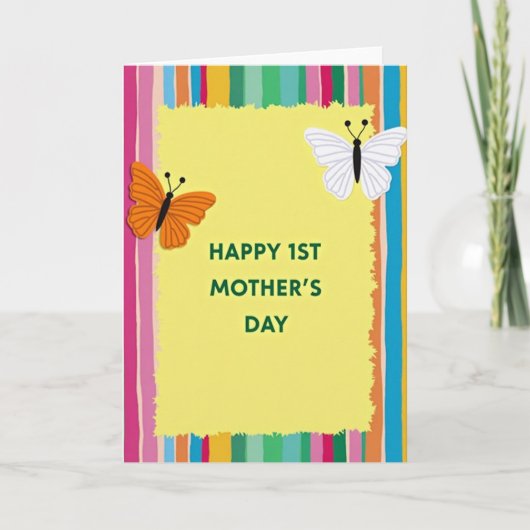 Gescheurde Papier Gelukkige Eerste Moederdag Kaart (Voorkant)
