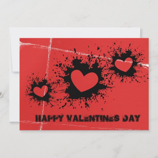 Gescheurde Papier & Verfspatten Valentijnkaart Aankondiging (Voorkant)