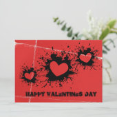 Gescheurde Papier & Verfspatten Valentijnkaart Aankondiging (Staand voorkant)