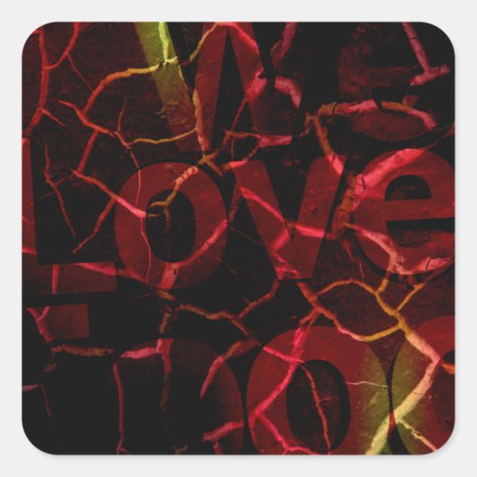 Gescheurde randen, sterk hart: onbreekbare liefde vierkante sticker (Voorkant)