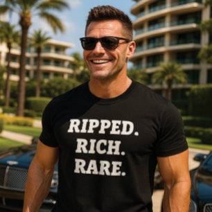 Gescheurde Rich Rare Gym Motivatie Grafische T-Shi T-shirt