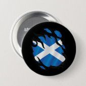 Gescheurde Schotland Vlag Ronde Button 7,6 Cm (Voorkant /achterkant)