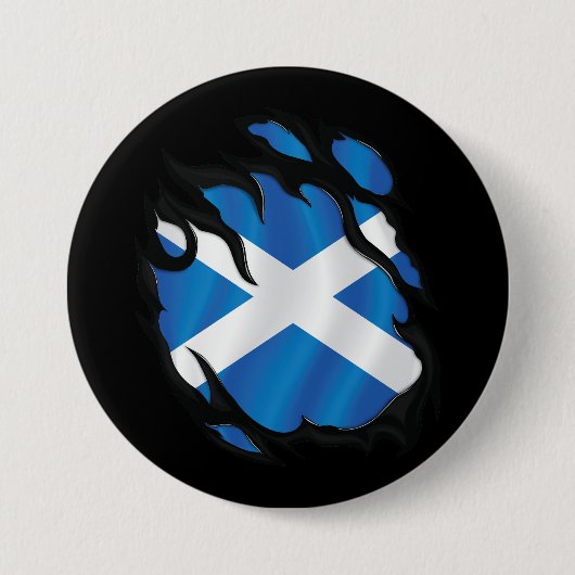 Gescheurde Schotland Vlag Ronde Button 7,6 Cm (Voorkant)