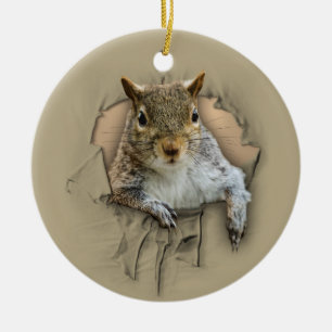 Gescheurde Shirt Eekhoorn Keramisch Ornament