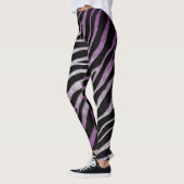 Gescheurde SpaceTime Strepen - Paars/Wit Leggings (Links)