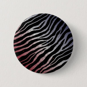 Gescheurde SpaceTime Strepen - Rood/Wit/Blauw Ronde Button 5,7 Cm