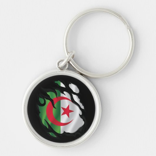 Gescheurde vlag van Algerije Sleutelhanger (Voorkant)