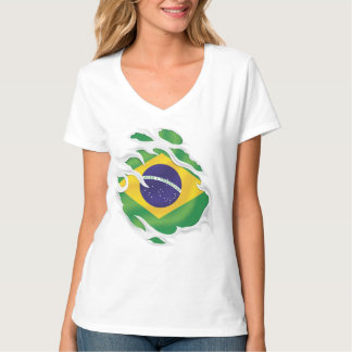 Gescheurde vlag van Brazilië T-shirt