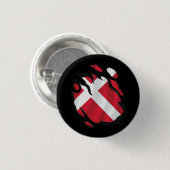Gescheurde vlag van Denemarken Ronde Button 3,2 Cm (Voorkant /achterkant)