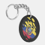 Gescheurde vlag van Ecuador Sleutelhanger (Voorkant Links)