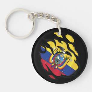 Gescheurde vlag van Ecuador Sleutelhanger