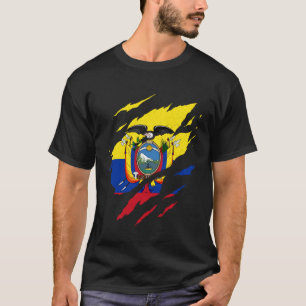 Gescheurde vlag van Ecuador voor Ecuadoriaanse tro T-shirt