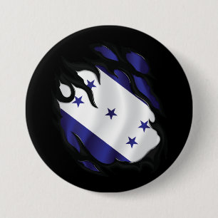 Gescheurde Vlag van Honduras Ronde Button 7,6 Cm