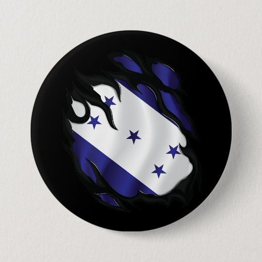 Gescheurde Vlag van Honduras Ronde Button 7,6 Cm (Voorkant)
