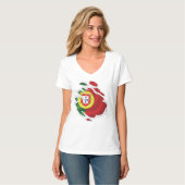 Gescheurde vlag van Portugal T-shirt (Voorkant volledig)