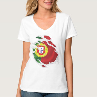 Gescheurde vlag van Portugal T-shirt