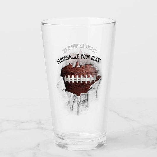 Gescheurde Voetbal (Gepersonaliseerd) Glas (Voorkant)