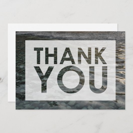 Gescheurde Water Gladde Stenen Foto met Uitknipsel Bedankkaart (Voorkant / Achterkant)