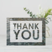 Gescheurde water gladde stenen foto met uitsparing bedankkaart (Staand voorkant)