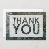 Gescheurde water gladde stenen foto met uitsparing bedankkaart (Voorkant / Achterkant)