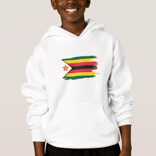 Gescheurde Zimbabwaanse Vlag Kinderen Hoodie (Voorkant)