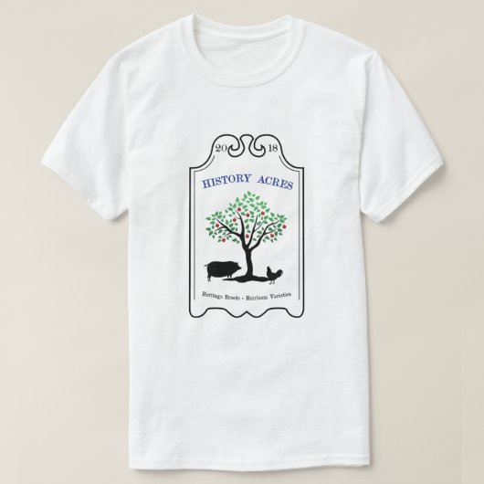 Geschiedenis Acres White Tee Shirt (Design voorkant)