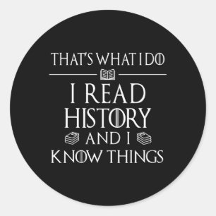 Geschiedenis Boekenlezer Ik lees Geschiedenis Know Ronde Sticker