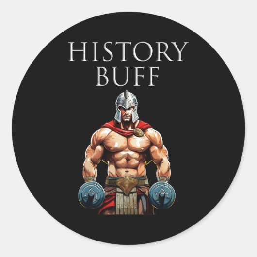 Geschiedenis Buff Roman Centurion Ronde Sticker (Voorkant)