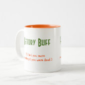 Geschiedenis Buff Student Teacher Afstuderen Funny Tweekleurige Koffiemok (Voorkant links)
