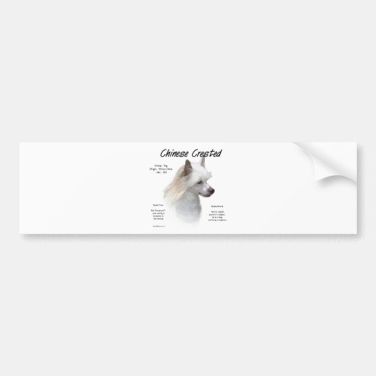 Geschiedenis Chinese Crested (poedervormig) Bumpersticker (Voorkant)