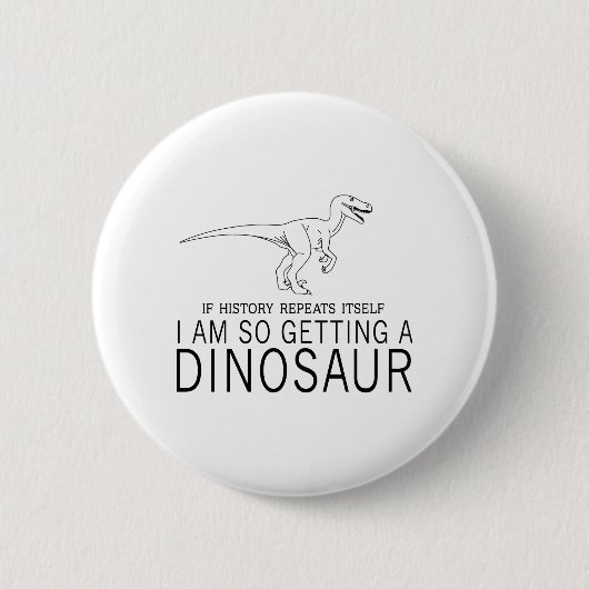Geschiedenis en dinosaurussen ronde button 5,7 cm (Voorkant)