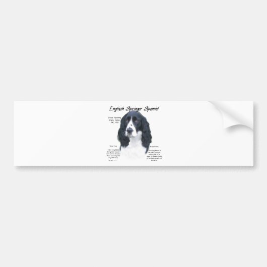 Geschiedenis Engels Springer Spaniel (blk) Bumpersticker (Voorkant)