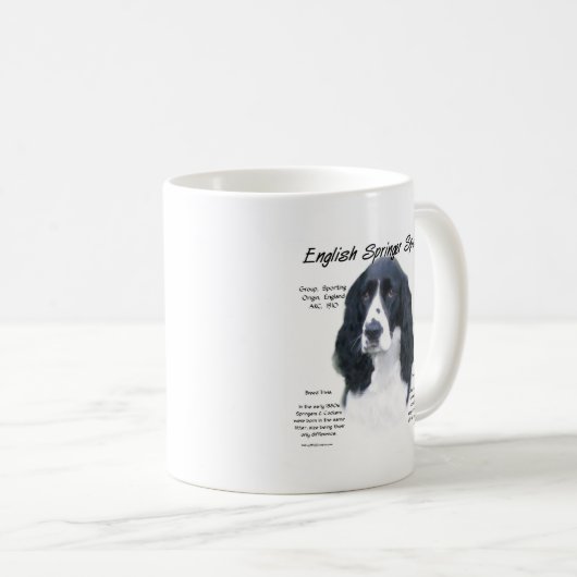 Geschiedenis Engels Springer Spaniel (blk) Koffiemok (Voorkant rechts)