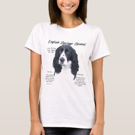Geschiedenis Engels Springer Spaniel (blk) T-shirt (Voorkant)