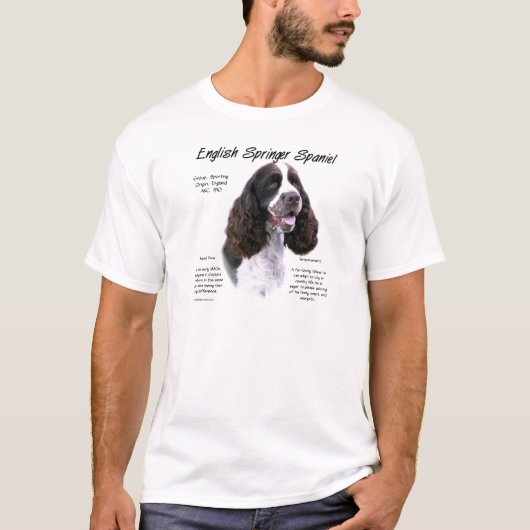 Geschiedenis Engels Springer Spaniel (lever) T-shirt (Voorkant)
