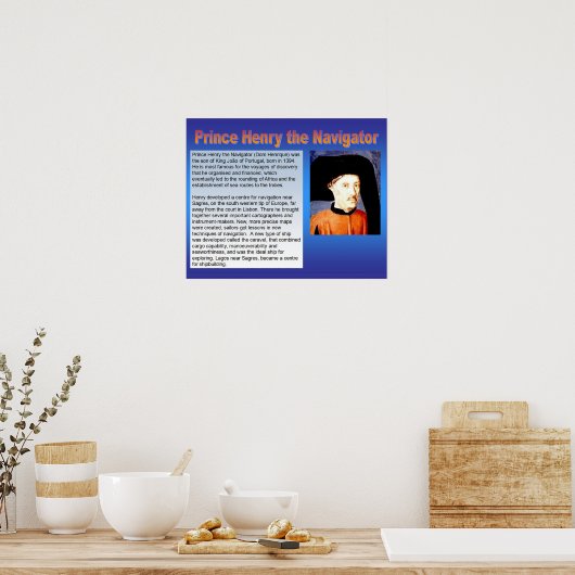 Geschiedenis, Exploratie, Prins Henry de Navigator Poster (Keuken)