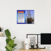 Geschiedenis, exploratie, reizen, zeilschip poster (Thuiskantoor)