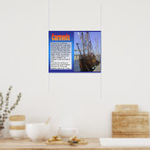 Geschiedenis, exploratie, reizen, zeilschip poster (Keuken)