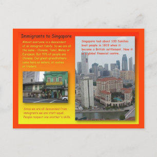 Geschiedenis, geschiedenis, immigranten naar Singa Briefkaart
