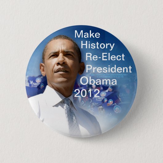 Geschiedenis herkozen President Obama 2012 Ronde Button 5,7 Cm (Voorkant)