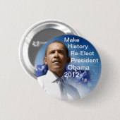 Geschiedenis herkozen President Obama 2012 Ronde Button 5,7 Cm (Voorkant /achterkant)