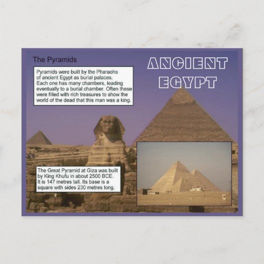 Geschiedenis, het oude Egypte, Pyramiden Briefkaart (Voorkant)